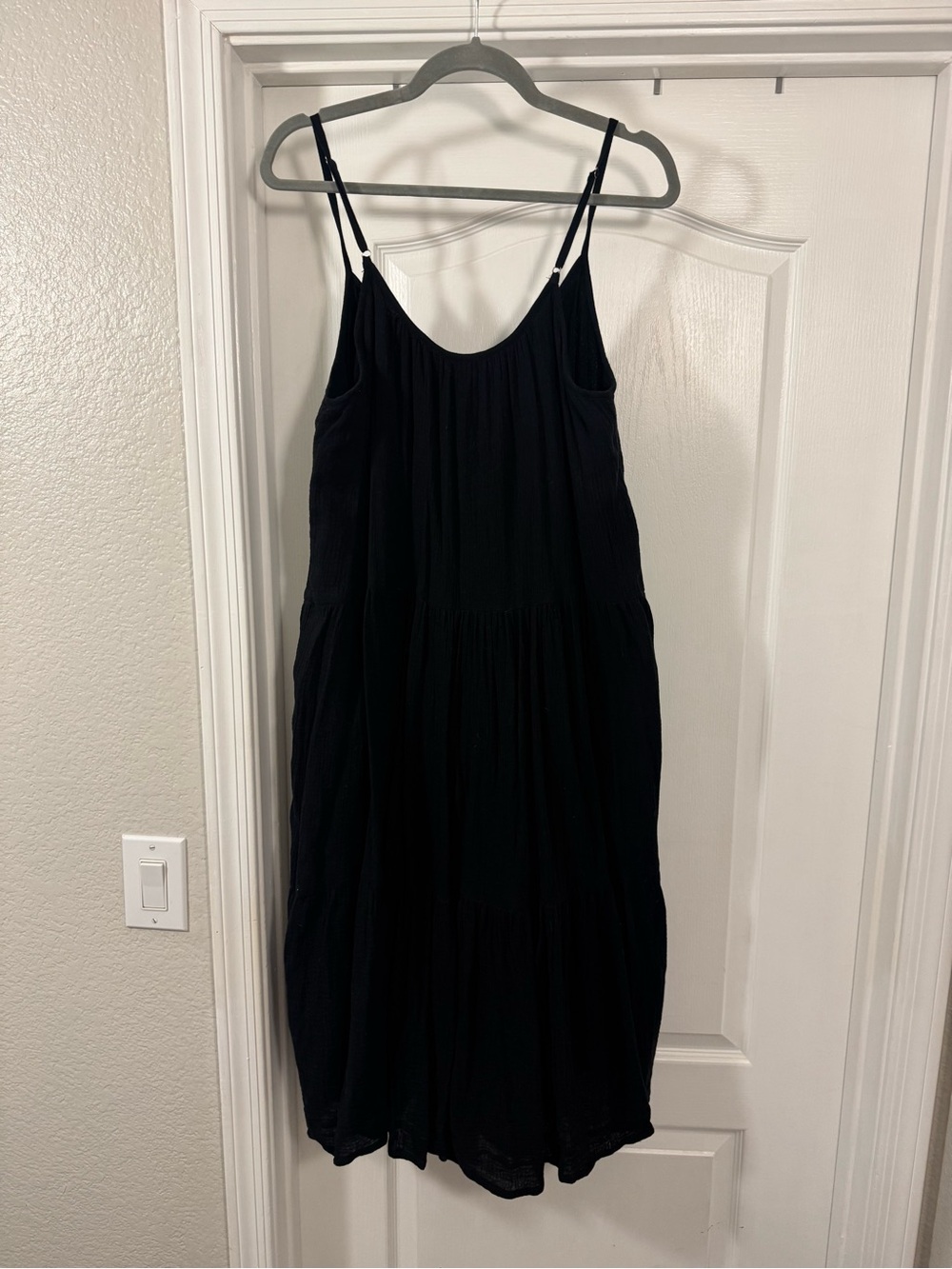 Mikoh Black Tiered Spaghetti-Strap Midi Dress - Picture 7 of 10